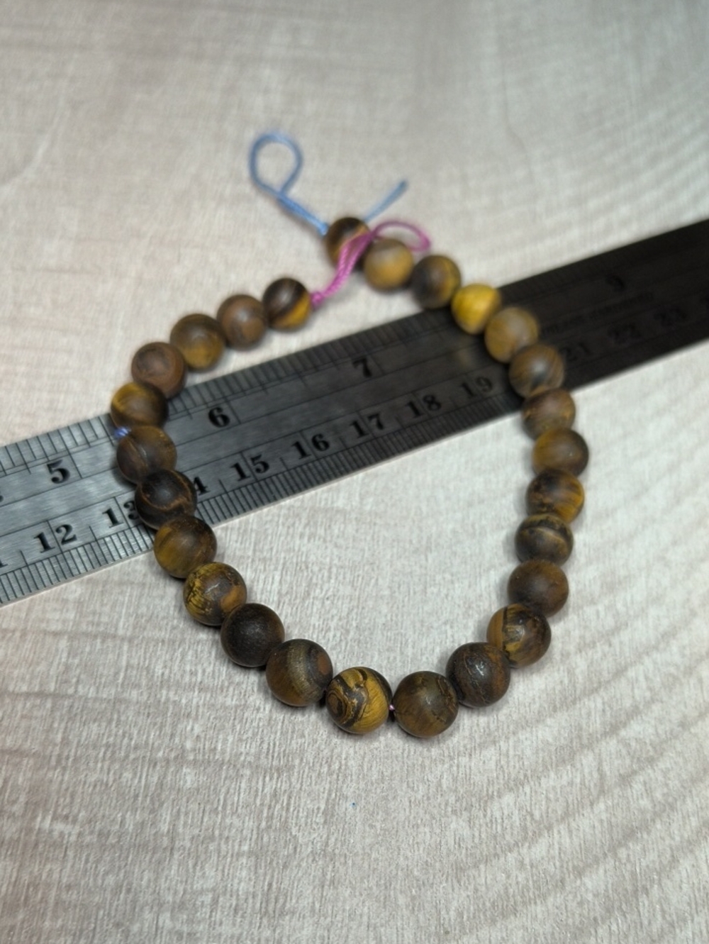 #5- 8mm Matte Tiger’s Eye Stone Beads - 8 Inch Strand - Picture 4 of 4